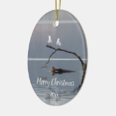 Custom Dated Seagulls Vogel Dier Wildlife Keramisch Ornament (Links)