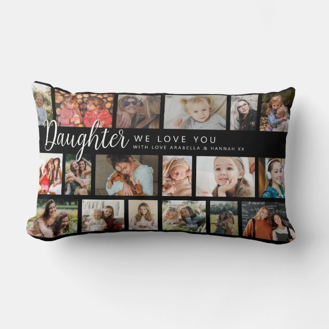 Custom Daughter 18 Photo Collage Kussen (Voorkant)