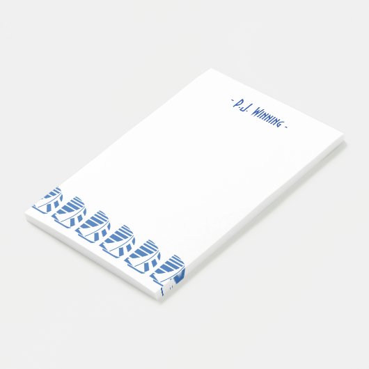 Custom Deco Blue Racing Zeilboten Sticky Notes (Schuin)