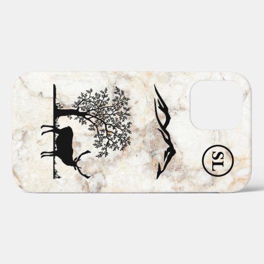 Custom Deer Silhouette Apple iPhone 12 Hoesje (Achterkant (horizontaal))