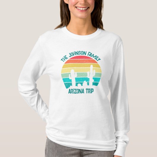 Custom Desert Cactus Sunset Women's Long Sleeve T-shirt (Voorkant)