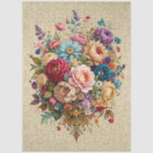 Custom Design Floral Crackle Effect Decoupage Tissuepapier (Voorkant)