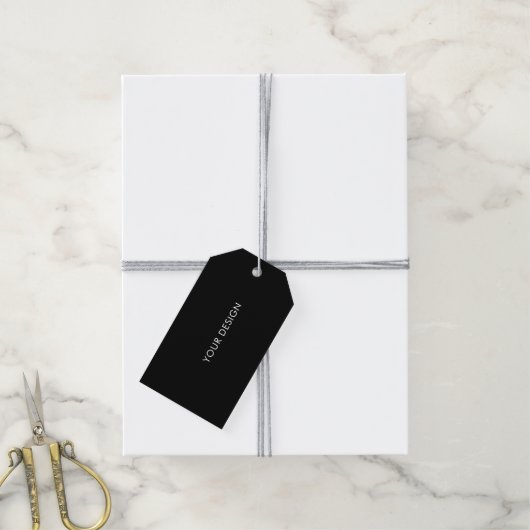 Custom Design Logo Black Hang Labels met String Cadeaulabel (Met Touw)