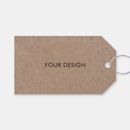 Custom Design Logo Kraft Hang Labels met String Cadeaulabel (Voorkant (Horizontaal))