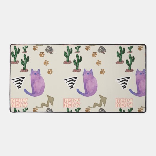 Custom Desk Mat Kat Vis Cactus (Voorkant)