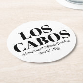 Custom Destination Wedding Welkom bij Los Cabos Ronde Kartonnen Onderzetter (Gebogen)