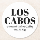 Custom Destination Wedding Welkom bij Los Cabos Ronde Kartonnen Onderzetter (Voorkant)