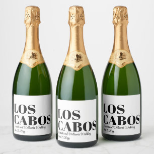 Custom Destination Wedding Welkom bij Los Cabos Sparkling Wijnetiket