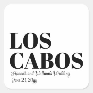 Custom Destination Wedding Welkom bij Los Cabos Vierkante Sticker