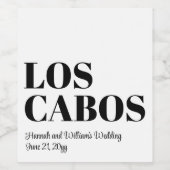 Custom Destination Wedding Welkom bij Los Cabos Wijn Etiket (Enkel label)