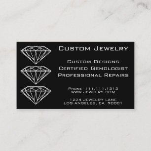 CUSTOM DIAMOND JEWELRY VISITEKAARTJE