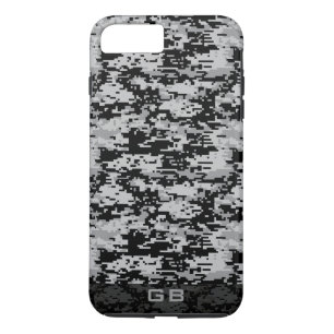 Custom Didgital Camo Monogram iPhone 8 Plus / 7 Plus Hoesje