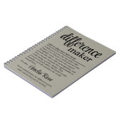 Custom Difference Maker Definition Thank You Gift Notitieboek (Linkerzijde)