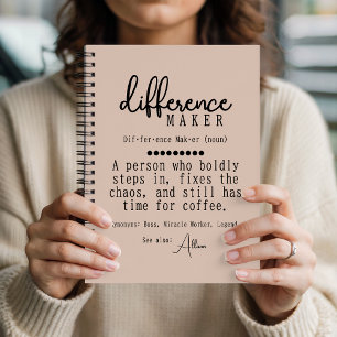 Custom Difference Maker Journal, Collega Gift Notitieboek