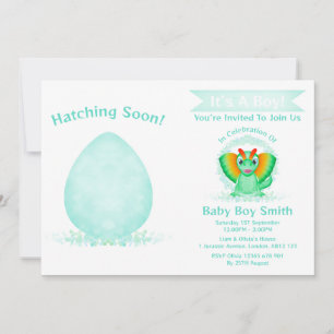 Custom Dino Waterverf Dinosaur Boy Baby shower Kaart