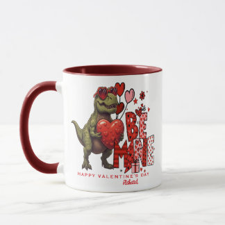 Custom Dinosaur Valentine Card - T‑Rex Be Mine Mug Mok