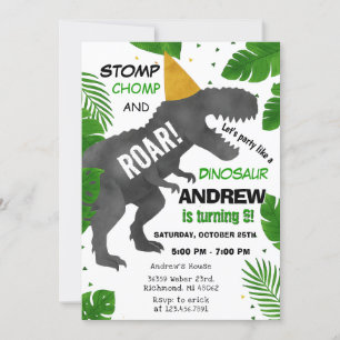 Custom Dinosaur verjaardagsfeestje Kaart