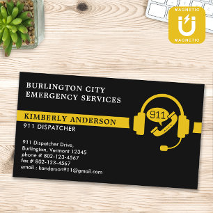 Custom Dispatcher Modern 911 Emergency Dept Logo Magnetisch Visitekaartje