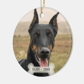 Custom Doberman Dog Foto Keramisch Ornament (Links)