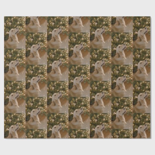Custom Dog Afbeelding Custom Pet Photo Christmas Cadeaupapier (Vlak)