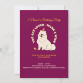 Custom Dog Birthday Party Invite Make A Wish Kaart (Achterkant)