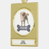 Custom Dog Bone Name Ornament Verguld Banner Ornament (Links)