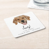 Custom Dog Bruiloft Papier Onderzetter Proost Mode (Schuin)