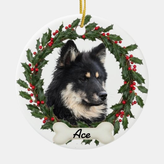 Custom Dog Cat Pet Ornament X-mas - Upload Photo (Voorkant)