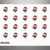 Custom Dog Face Photo Santa Hat Christmas Ronde Sticker