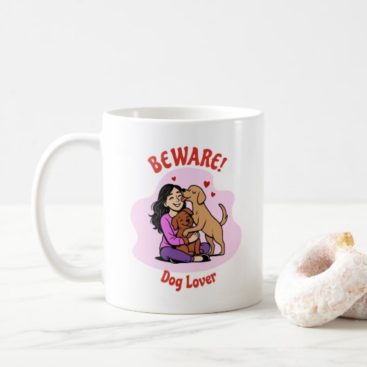 Custom Dog Lover Mug – Personalized Gift (Avec donut)