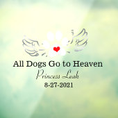 Custom Dog Memorial Raamsticker (Vel 3)