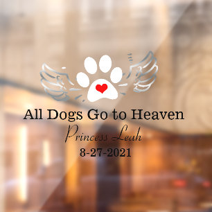 Custom Dog Memorial Raamsticker