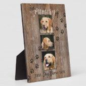 Custom Dog Memorial Rustic Wood look Keepslag Fotoplaat (Zijkant)