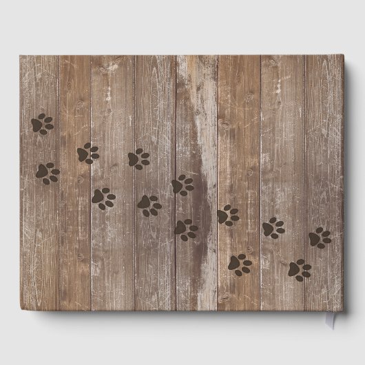 Custom Dog Memorial Rustic Wood Look Remembrance Gastenboek (Achterkant)