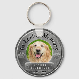Custom Dog Memorial Silver Sleutelhanger
