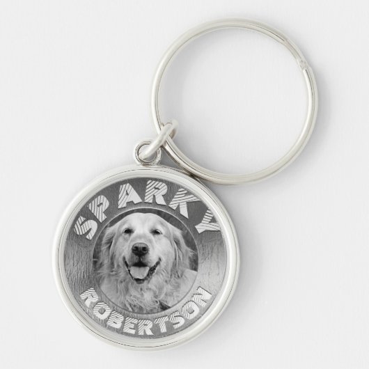 Custom Dog Memorial Silver Sleutelhanger (Voorkant)