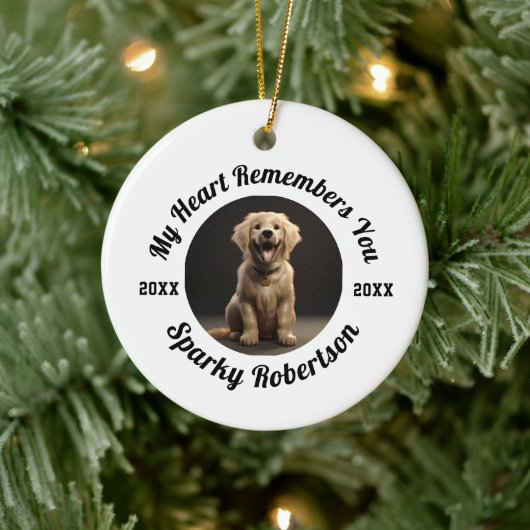 Custom Dog Memory & Remembrance Design Keramisch Ornament (Boom)