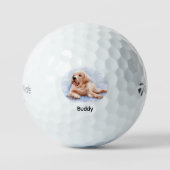 Custom Dog Pet Photo Name Golfballen (Voorkant)