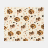Custom Dog Photo Blanket with Hearts Fleece Deken (Voorkant (Horizontaal))