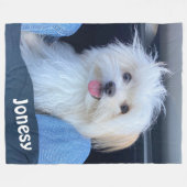 Custom Dog Photo Blanket with Pet's Name  Fleece Deken (Voorkant (Horizontaal))