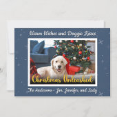 Custom Dog Photo Christmas Unleashed Feestdagenkaart (Voorkant)