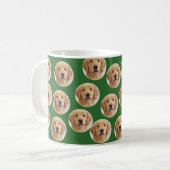 Custom Dog Photo | Cute Personalized Green Koffiemok (Voorkant links)