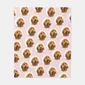 Custom Dog Photo | Cute Pink Pet Fleece Deken (Voorkant)