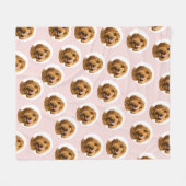 Custom Dog Photo | Cute Pink Pet Fleece Deken (Voorkant (Horizontaal))