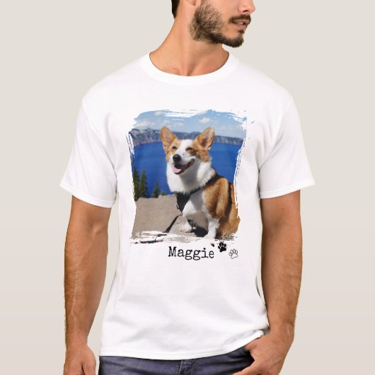 Custom Dog Photo Front and LOVE Back Print T-Shirt (Voorkant)