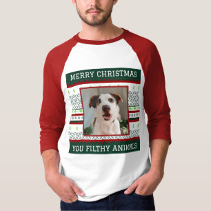 Custom Dog Photo Lelijke Kerst Shirt Funny