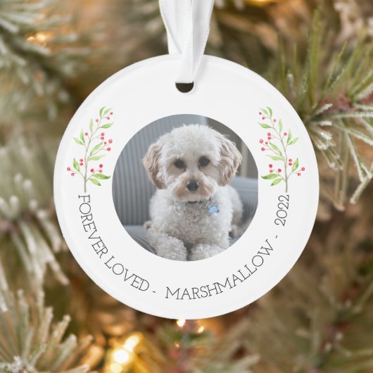 Custom Dog Photo Memorial Christmas Gift Ornament (Boom)