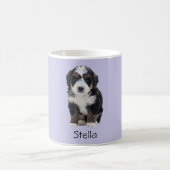 Custom Dog Photo Mok – Misty Lila met Pet Name (Center)