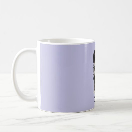 Custom Dog Photo Mok – Misty Lila met Pet Name (Links)