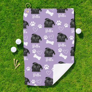 Custom Dog Photo Pet Lover Paarse Instagram Golfhanddoek